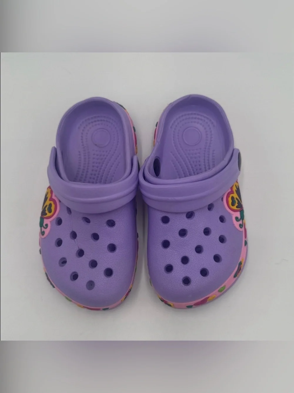 Kids Purple Butterfly Clog Sandals - Brand